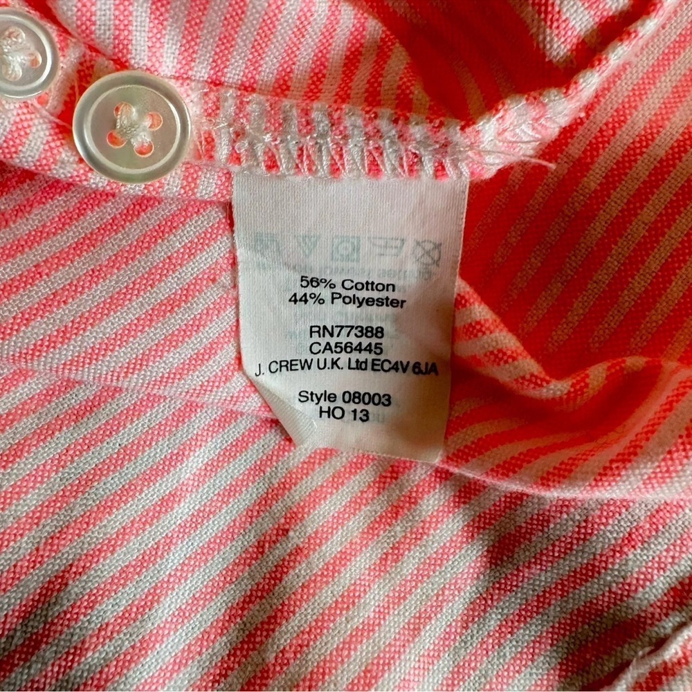 J. Crew Pop Over Embroidered Pink Stripe Long Sleeve Button Shirt Women 2 Office - Picture 6 of 7